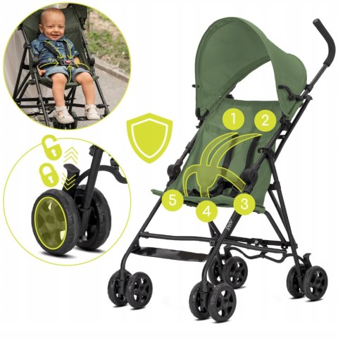 Ultralekki Wózek Spacerowy Lorelli Vaya 22Kg, Daszek, 5-Pasy, Kompaktowy