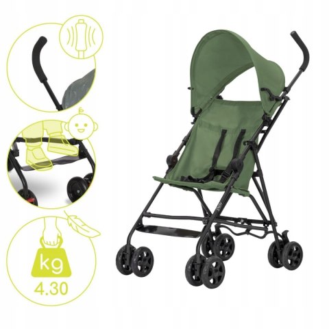 Ultralekki Wózek Spacerowy Lorelli Vaya 22Kg, Daszek, 5-Pasy, Kompaktowy