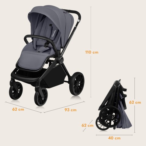 Wózek 2W1 Lionelo Mika: Gondola I Spacerówka, All-Terrain, 0-48 Miesięcy