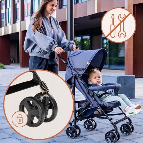 Wózek Spacerowy Lionelo Elia 6-36 Miesięcy 7Kg Kompaktowy Składany Hamulcem