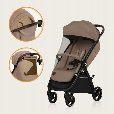 Wózek Spacerowy Lionelo Ingrid 6M-4L, Auto-Fold, Upf50+ Budka, 360° Koła