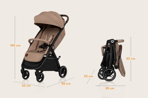 Wózek Spacerowy Lionelo Ingrid 6M-4L, Auto-Fold, Upf50+ Budka, 360° Koła