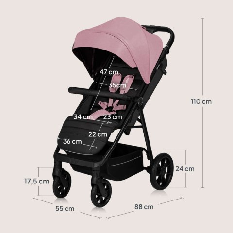 Wózek Spacerowy Lionelo Mira 22Kg, Składany, Z Dużymi Kołami I Upf50+ Budką