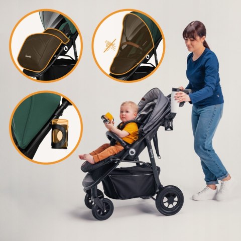 Wózek Spacerowy Lionelo Natt 22Kg - Koła 360°, Amortyzacja, Budka Upf50+