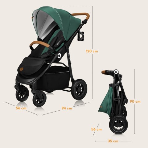 Wózek Spacerowy Lionelo Natt 22Kg - Koła 360°, Amortyzacja, Budka Upf50+