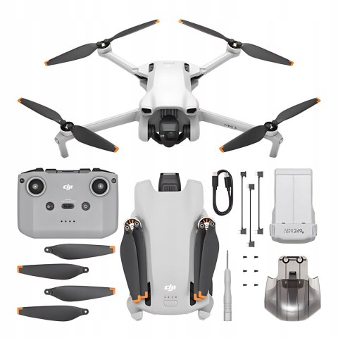 Dron Dji Mini 3 4K Hdr 34 Min Lotu, 249G, Rc-N1, Kompaktowy + Akcesoria