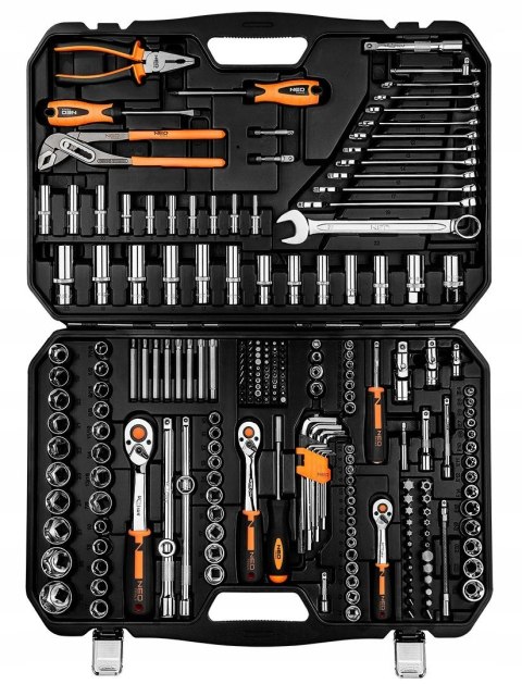 Neo Tools Zestaw Kluczy Nasadowych 233 Szt. 1/2, 3/8, 1/4 Crv Walizka
