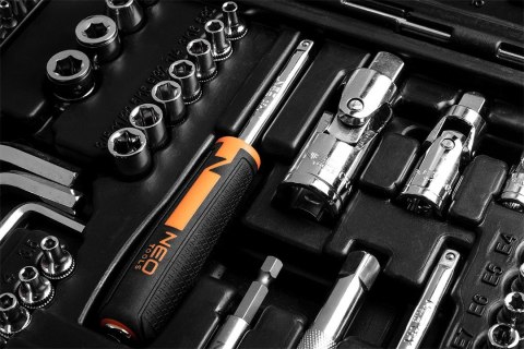 Neo Tools Zestaw Kluczy Nasadowych 233 Szt. 1/2, 3/8, 1/4 Crv Walizka
