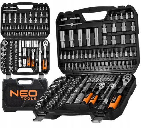 Zestaw Kluczy I Nasadek 110 El. 1/2 & 1/4 Neo Tools 10-211 - Do Serwisu