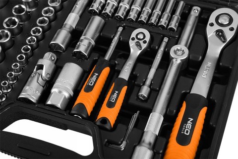 Zestaw Kluczy I Nasadek 110 El. 1/2 & 1/4 Neo Tools 10-211 - Do Serwisu