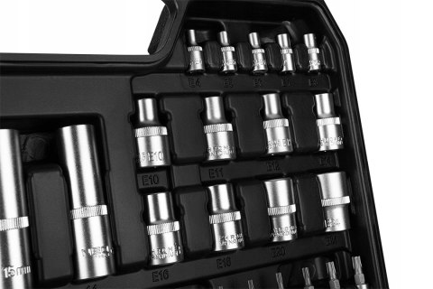 Zestaw Kluczy I Nasadek 110 El. 1/2 & 1/4 Neo Tools 10-211 - Do Serwisu
