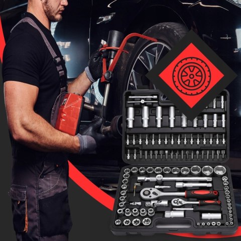Zestaw Kluczy Nasadowych 108 El. Retoo - Walizka, Torx, Bity, Organizacja