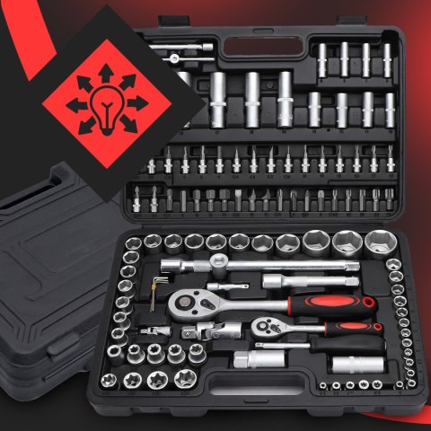 Zestaw Kluczy Nasadowych 108 El. Retoo - Walizka, Torx, Bity, Organizacja