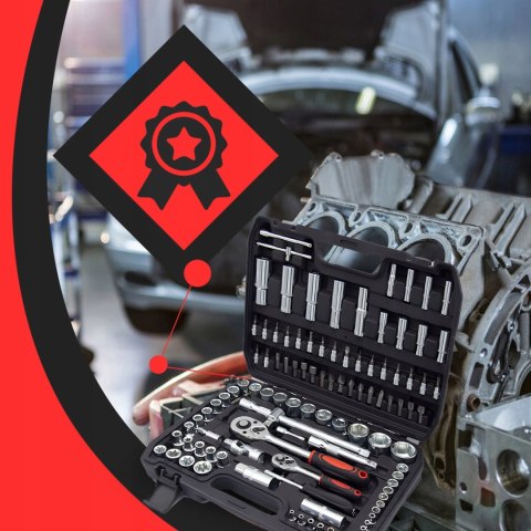 Zestaw Kluczy Nasadowych 108 El. Retoo - Walizka, Torx, Bity, Organizacja