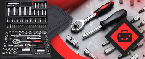 Zestaw Kluczy Nasadowych 108 El. Retoo - Walizka, Torx, Bity, Organizacja