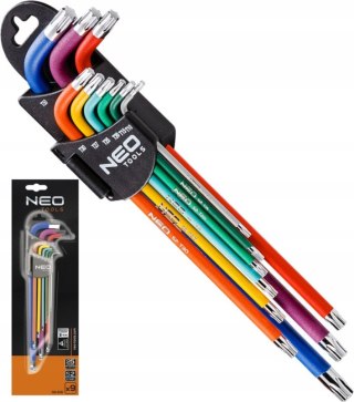 Zestaw Kluczy Torx Neo Tools 09-518 - 9 Szt. Stal S2, Kolorowe T10-T50