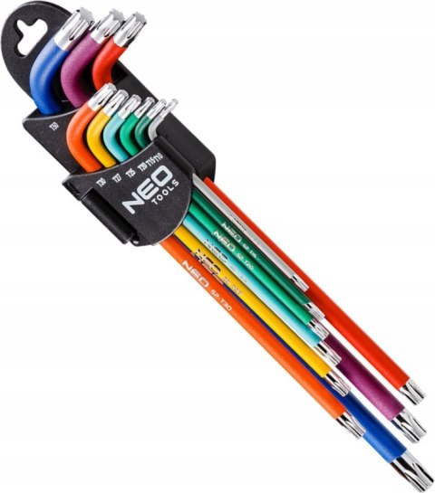 Zestaw Kluczy Torx Neo Tools 09-518 - 9 Szt. Stal S2, Kolorowe T10-T50