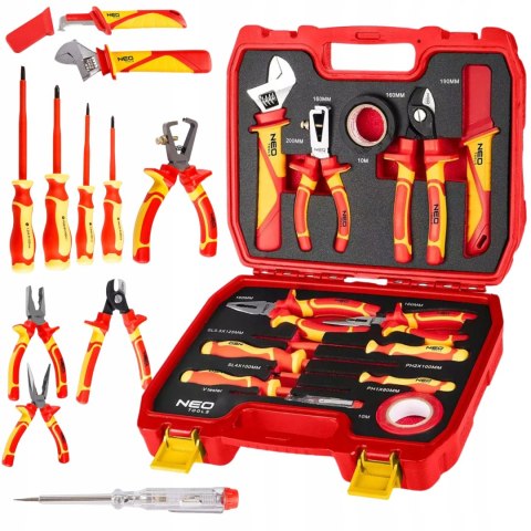 Neo Tools 13-El. Zestaw Elektryka - Izolowane Szczypce, Wkrętaki, Próbnik