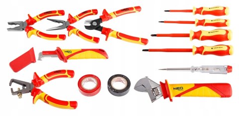 Neo Tools 13-El. Zestaw Elektryka - Izolowane Szczypce, Wkrętaki, Próbnik