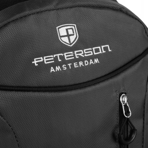 Plecak Podróżny Peterson 48L Ergonomiczny Turystyczny Sportowy Czarno-Szary