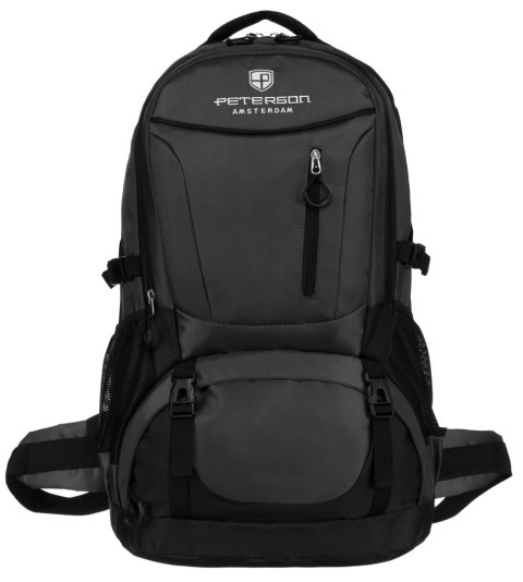 Plecak Podróżny Peterson 48L Ergonomiczny Turystyczny Sportowy Czarno-Szary