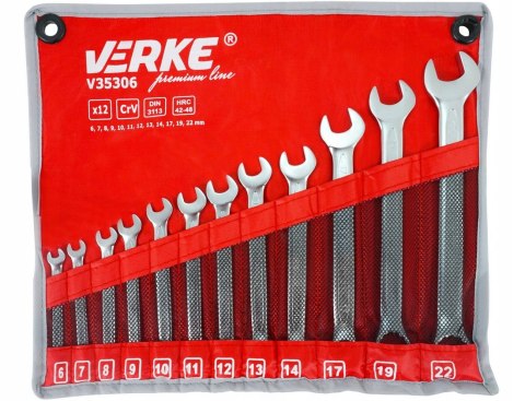 Satynowe Klucze Płasko-Oczkowe 12 Szt Din 3113, Chrome Vanadium, Verke