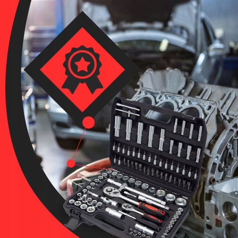Zestaw Kluczy Nasadowych 108 El. Retoo - Walizka, Torx, Bity, Cert. Ce