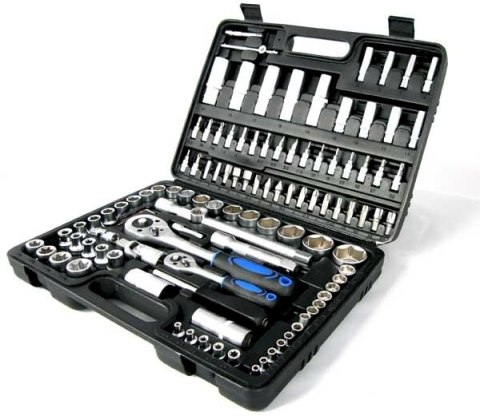 Zestaw Kluczy Nasadowych 108 El - Walizka, Nasadki 1/4+1/2, Torx Grzechotka