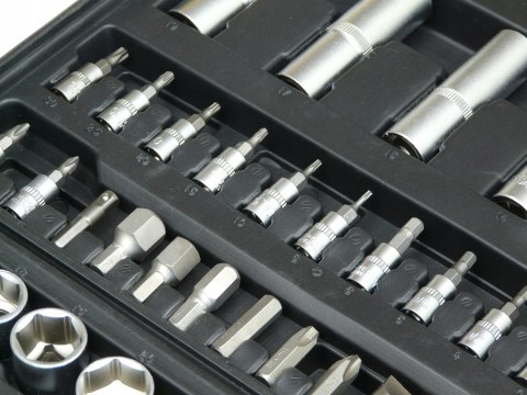Zestaw Kluczy Nasadowych 108 Elementów Chrome Vanadium Do Serwisów I Garażu