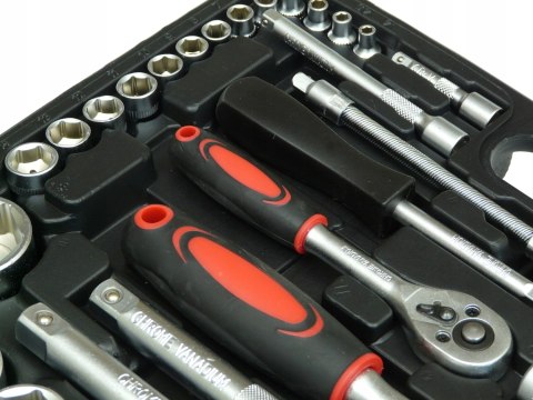 Zestaw Kluczy Nasadowych 108 Elementów Chrome Vanadium Do Serwisów I Garażu