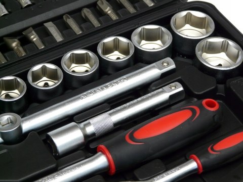 Zestaw Kluczy Nasadowych 108 Elementów Chrome Vanadium Do Serwisów I Garażu