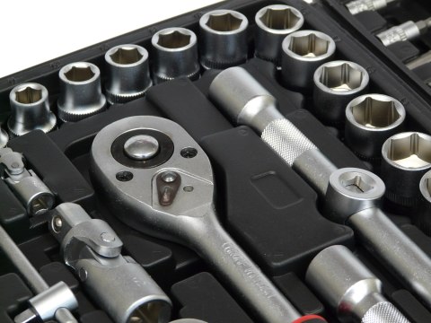 Zestaw Kluczy Nasadowych 108 Elementów Chrome Vanadium Do Serwisów I Garażu