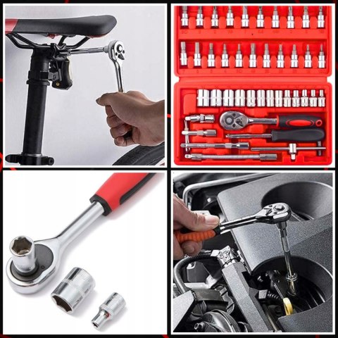 Zestaw Kluczy Nasadowych 46 Elementów - Torx, Hex, Krzyżowe, Imbus, Walizka