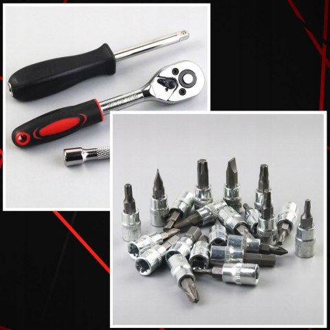 Zestaw Kluczy Nasadowych 46 Elementów - Torx, Hex, Krzyżowe, Imbus, Walizka