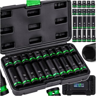 Zestaw Nasadek Udarowych 20 Szt. 10-19Mm 1/2'' Cr-V Krótkie & Długie Wuber