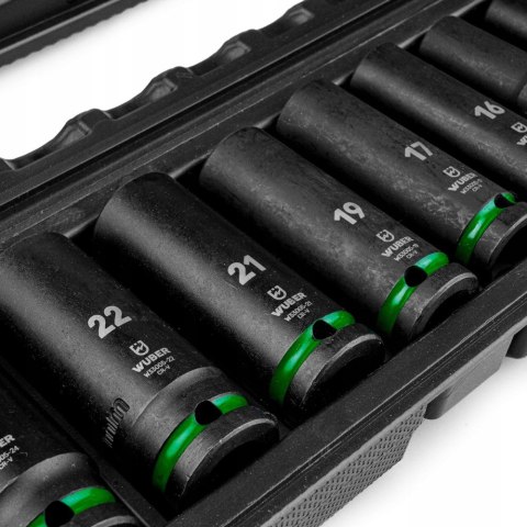 Zestaw Nasadek Udarowych Cr-V 13 Szt. 1/2 6-Kątne 10-32Mm Długie Z Walizką
