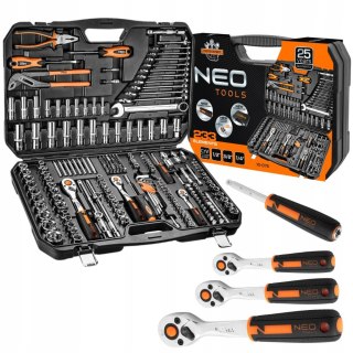 Zestaw Neo Tools 233 Elementów Kluczy Nasadowych 1/2, 3/8, 1/4 - Walizka