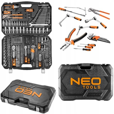 Zestaw Neo Tools 233 Elementów Kluczy Nasadowych 1/2, 3/8, 1/4 - Walizka