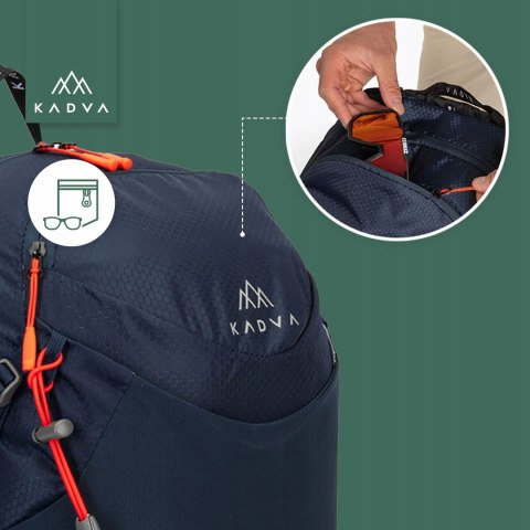 Plecak Kadva Aventura 22L - Trekking, Siatkowe Kieszenie, Pas Piersiowy