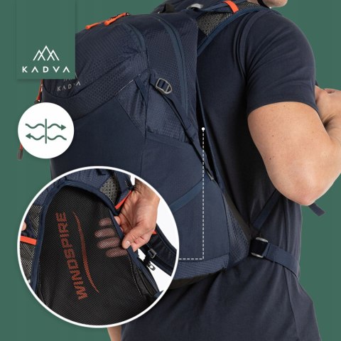 Plecak Kadva Aventura 22L - Trekking, Siatkowe Kieszenie, Pas Piersiowy