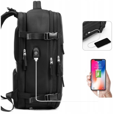 Plecak Podróżny 40X25x20 Wodoodporny Usb - Sport Bagaż Podręczny Z Kiesenią