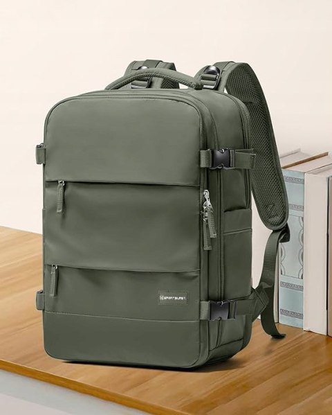 Plecak Podróżny Sport-Blast 40X25x20, Oliwkowy, Z Portem Usb I Kieszenią