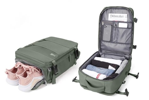 Plecak Podróżny Sport-Blast 40X25x20, Oliwkowy, Z Portem Usb I Kieszenią