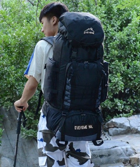 Plecak Turystyczny 90L, Wodoodporny, Trekkingowy, Komfortowy, Survival