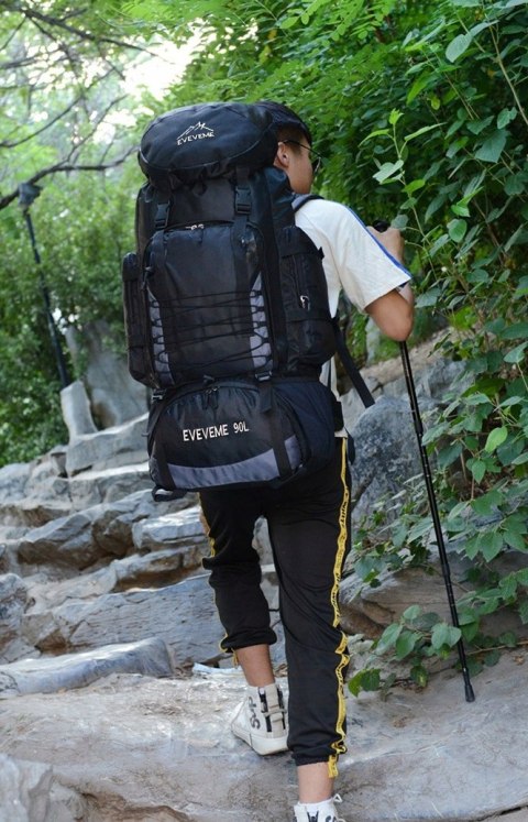 Plecak Turystyczny 90L, Wodoodporny, Trekkingowy, Komfortowy, Survival