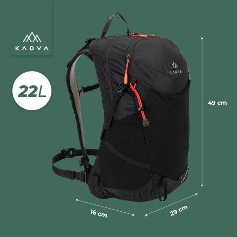 Plecak Turystyczny Kadva Aventura 22L Trekking - Kompaktowy, Odblaskowy, Hydrofobowy