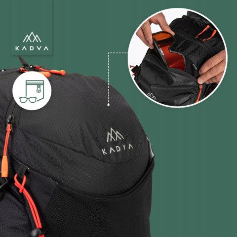 Plecak Turystyczny Kadva Aventura 22L Trekking - Kompaktowy, Odblaskowy, Hydrofobowy