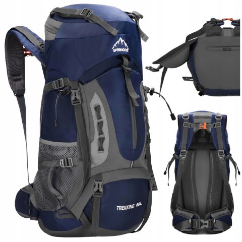 Plecak Turystyczny Springos 60L Na Wycieczki, Molle, Nils Vent System Plus