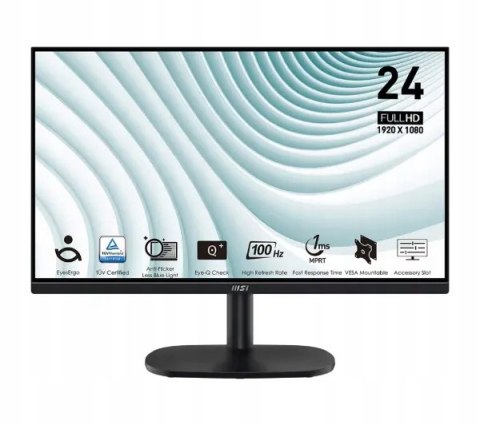 Do Pracy Nauki I Rozrywki Msi Pro Mp245v 24 Cali Full Hd Va 100Hz 1Ms Mprt