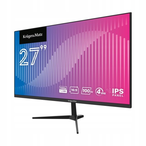 Monitor Led 27 Cal. Ips Full Hd 100Hz Z Głośnikami, Hdmi, Vga Kruger&Matz
